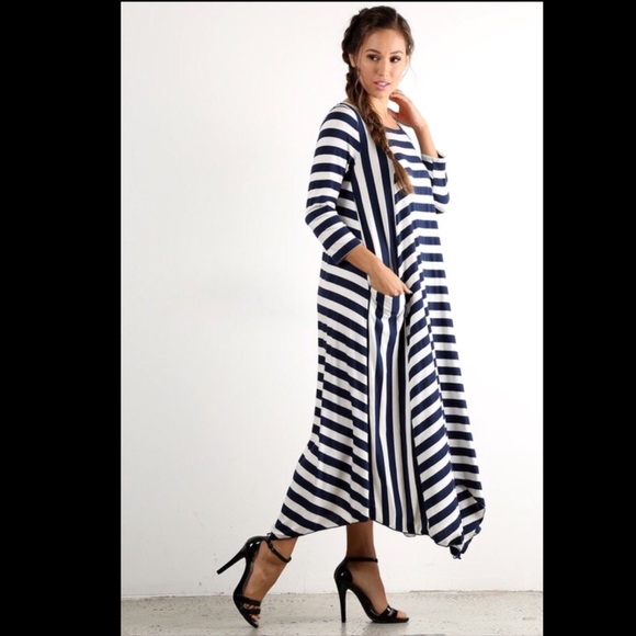 Black + White Striped Dress - Picture 2 of 3